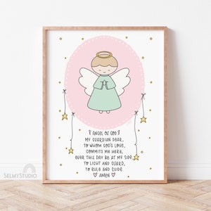 Guardian Angel Prayer, Catholic Gift for Baptism, Catholic Childrens Prayer, Catholic Kids Prayer, Catholic Gift, Baptism gift.