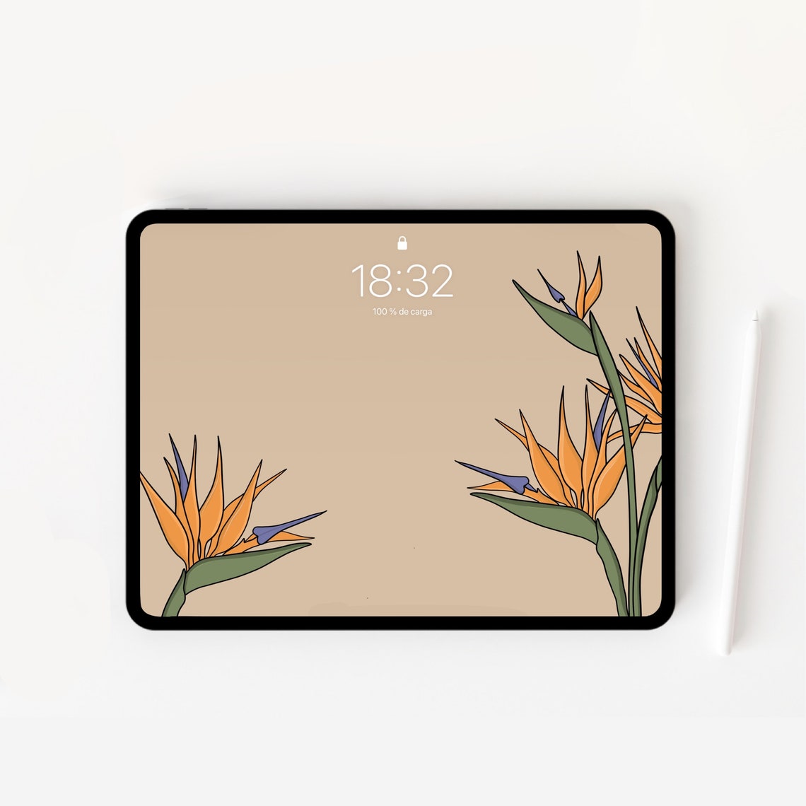 Ipad Wallpaper Floral Ipad Wallpaper Beige Ipad Background Etsy