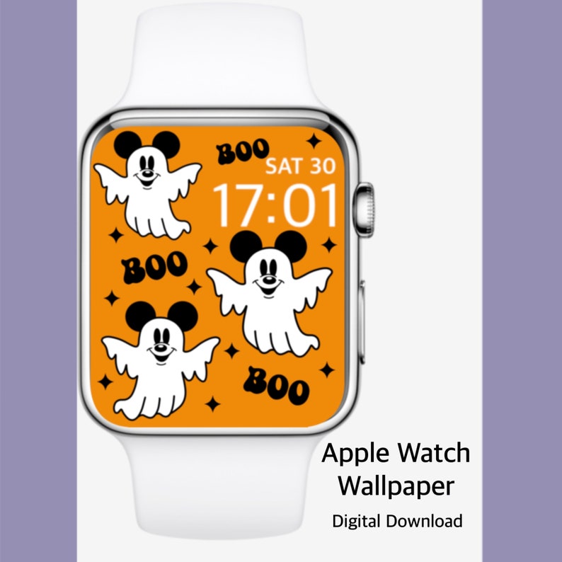 Ghost Mouse Apple Watch Wallpaper Halloween Apple Watch Face Etsy