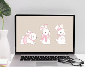 コケットバニーの壁紙 イースターの壁紙 ピンクのデスクトップの壁紙