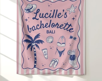 COASTAL BACHELORETTE Party Decorations Beach Party Banner Personalized Photo Backdrop Wall Sign
