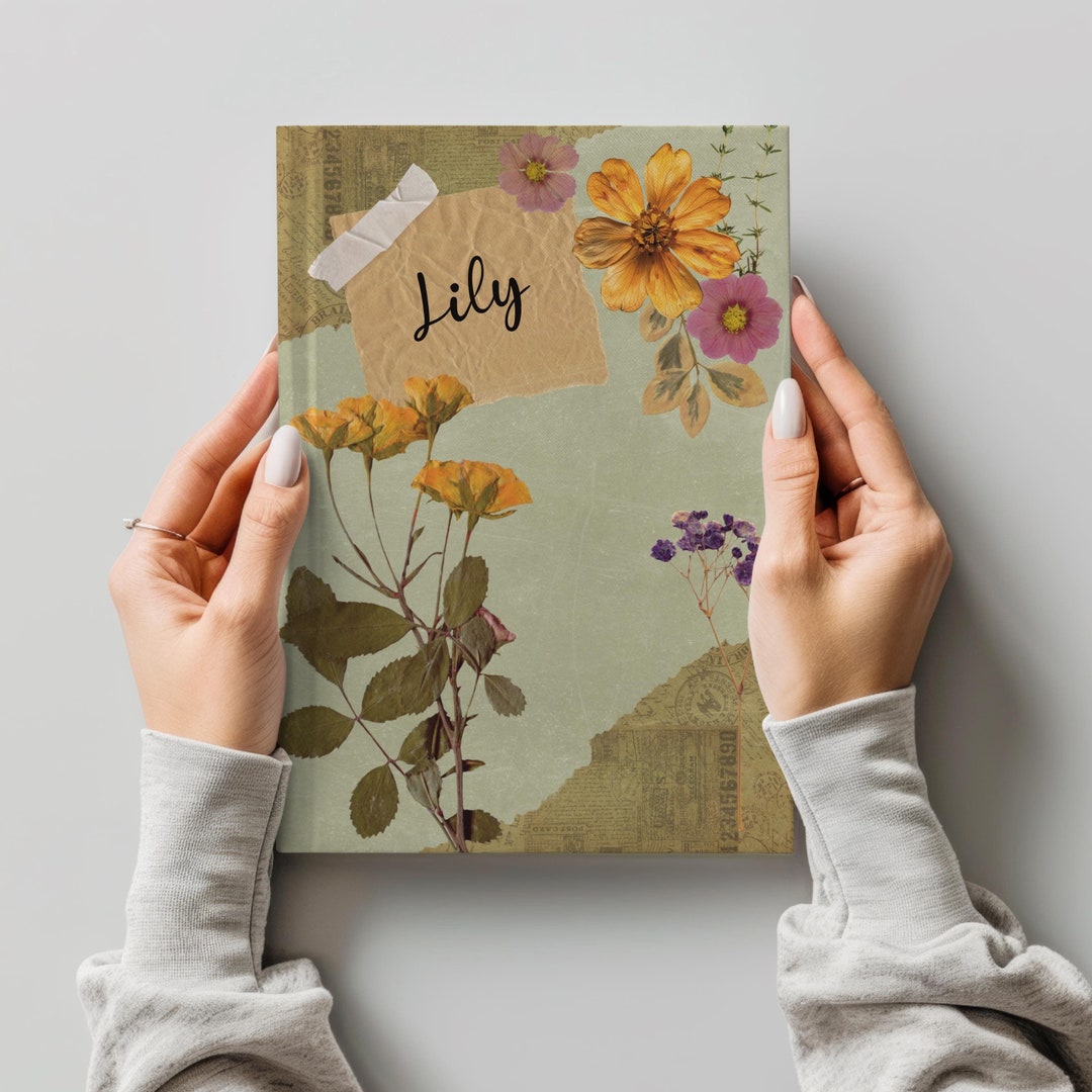 PERSONALIZED FLOWER JOURNAL, Customized Notebook for Women, Grandma ...