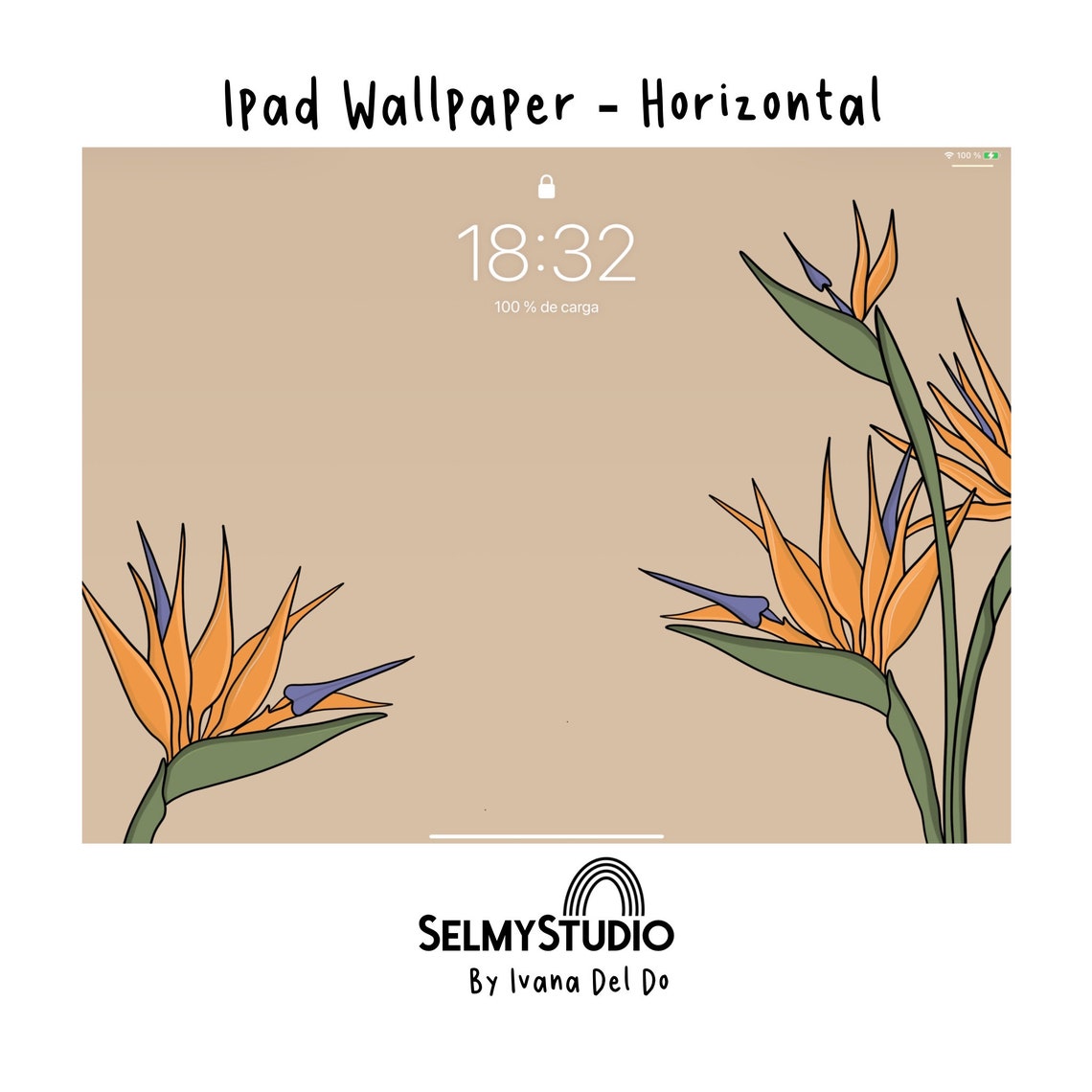 Ipad Wallpaper Floral Ipad Wallpaper Beige Ipad Background Etsy