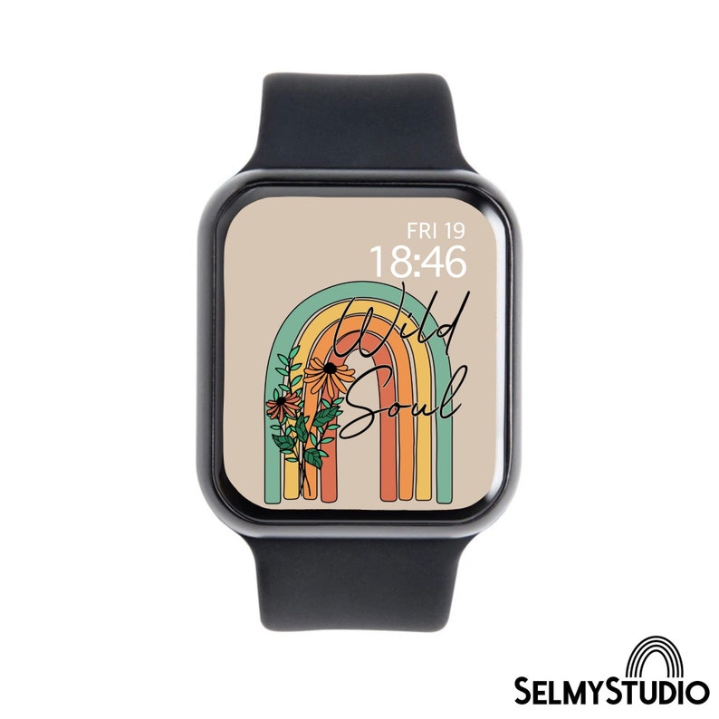 Rainbow Apple Watch Face Smartwatch Wallpaper Rainbow Iwatch Etsy
