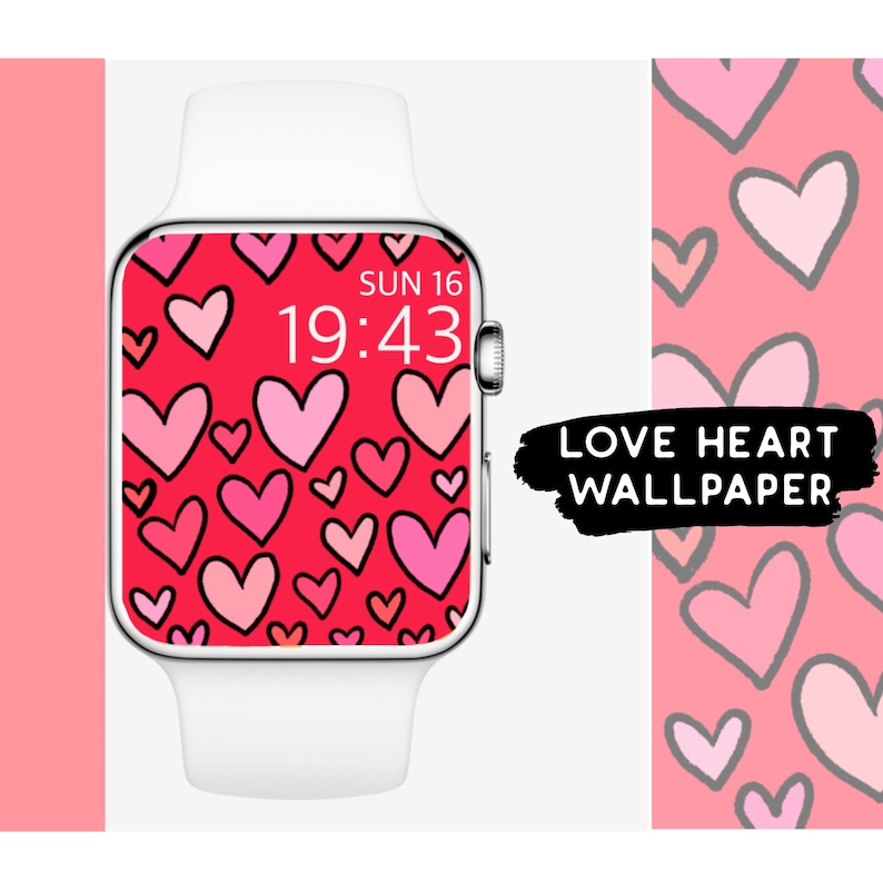 Valentines Day Apple Watch Wallpaper Hearts Apple Watch Etsy