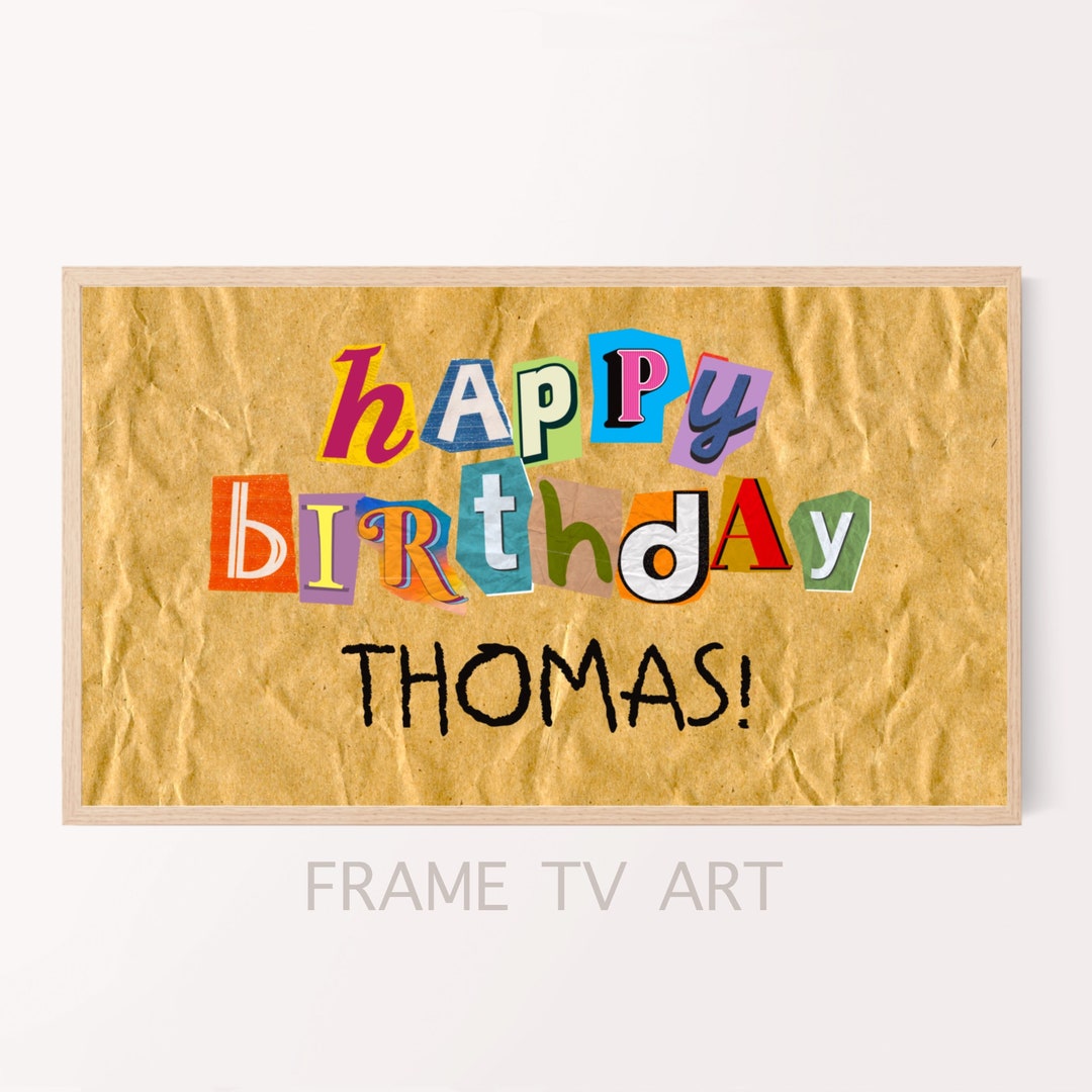 CUSTOM FRAME TV Happy Birthday, Frame Tv Happy Birthday Art, Digital