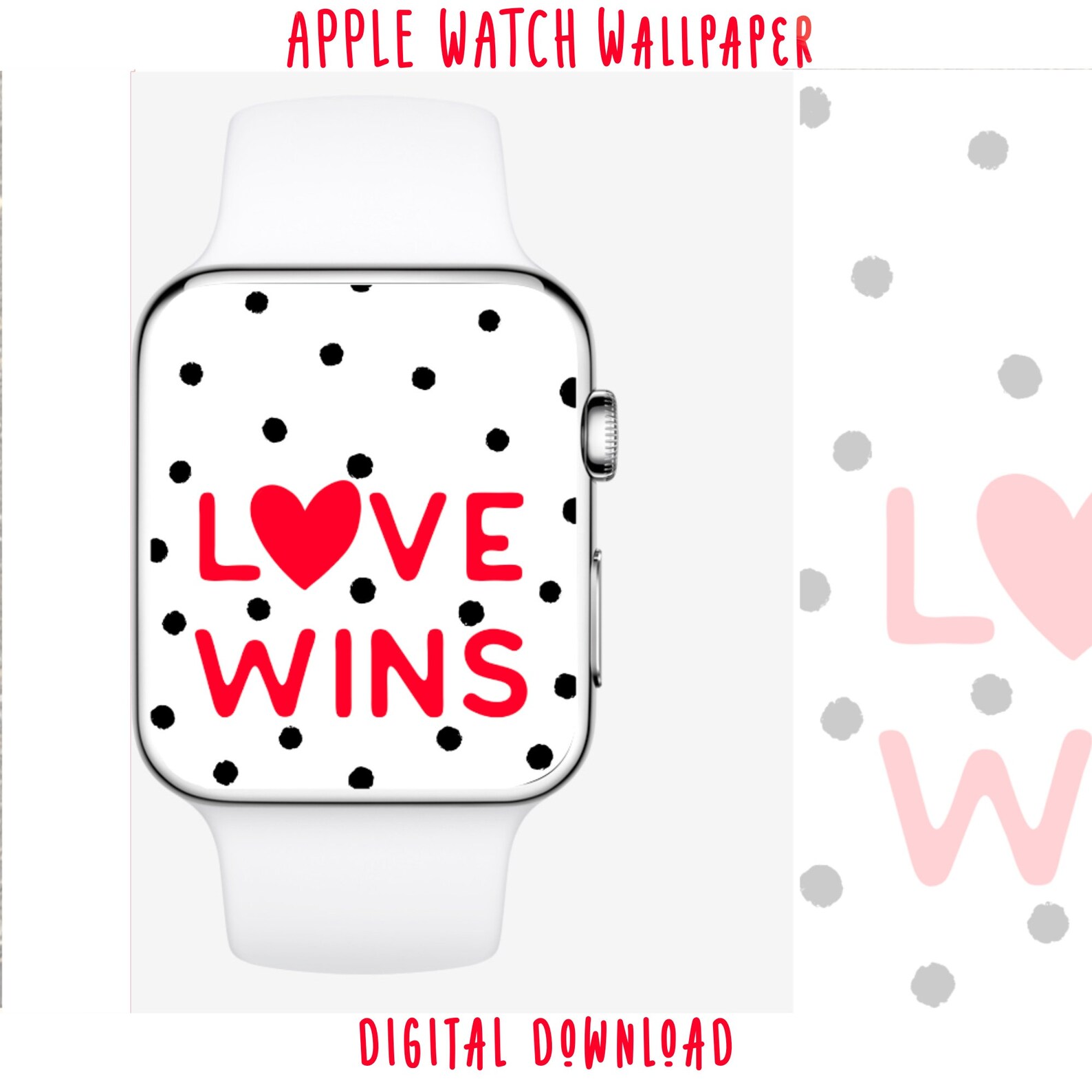 Apple Watch Face Wallpaper Love Wins for Valentines Day | Etsy
