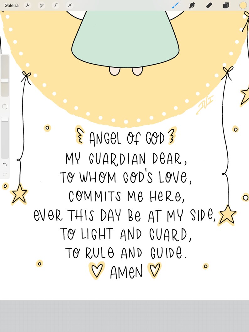Guardian Angel Prayer Art Print. Angel of God my Guardian Dear | Etsy