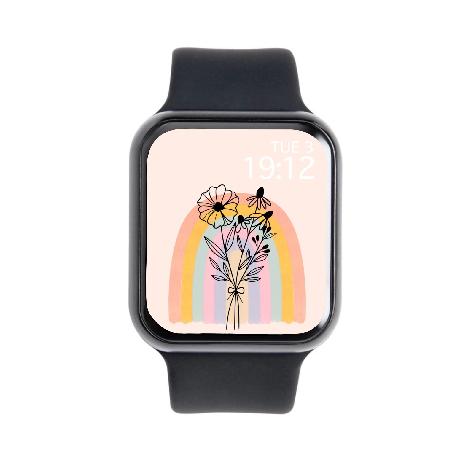 RAINBOW Apple Watch Face Wallpaper Apple Watch Background Etsy