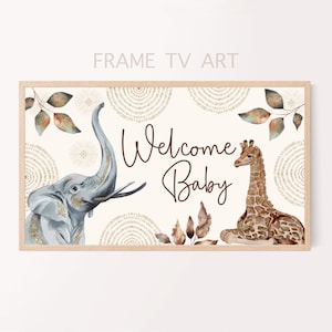 BABY SHOWER Samsung Frame TV Art, Neutral Welcome Baby Neutral Baby Shower, Welcome Baby Art for Samsung Frame Tv