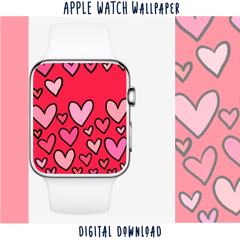 Valentines Day Apple Watch Wallpaper Hearts Apple Watch Etsy