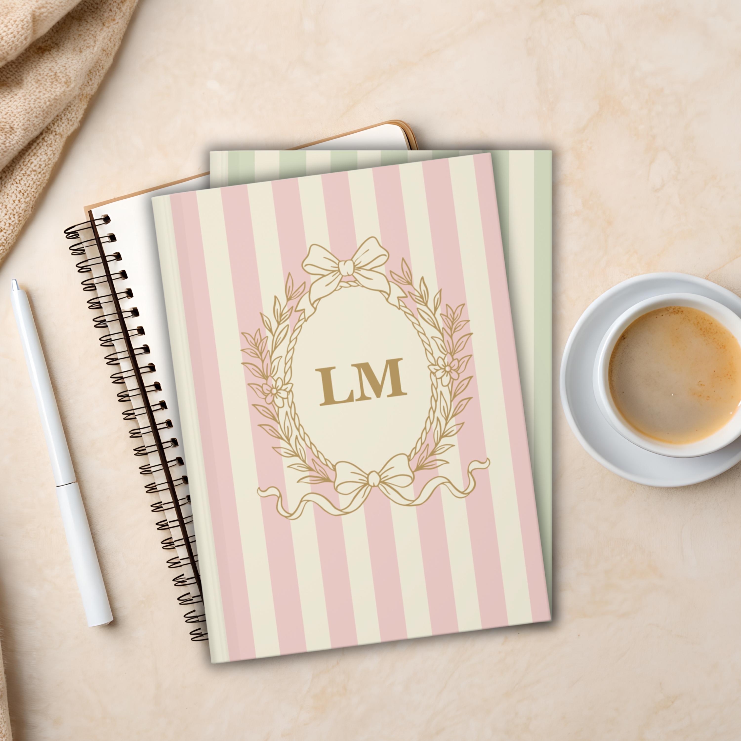 Monogram Journal Initials Notebook Custom Diary Personalized Gift ...