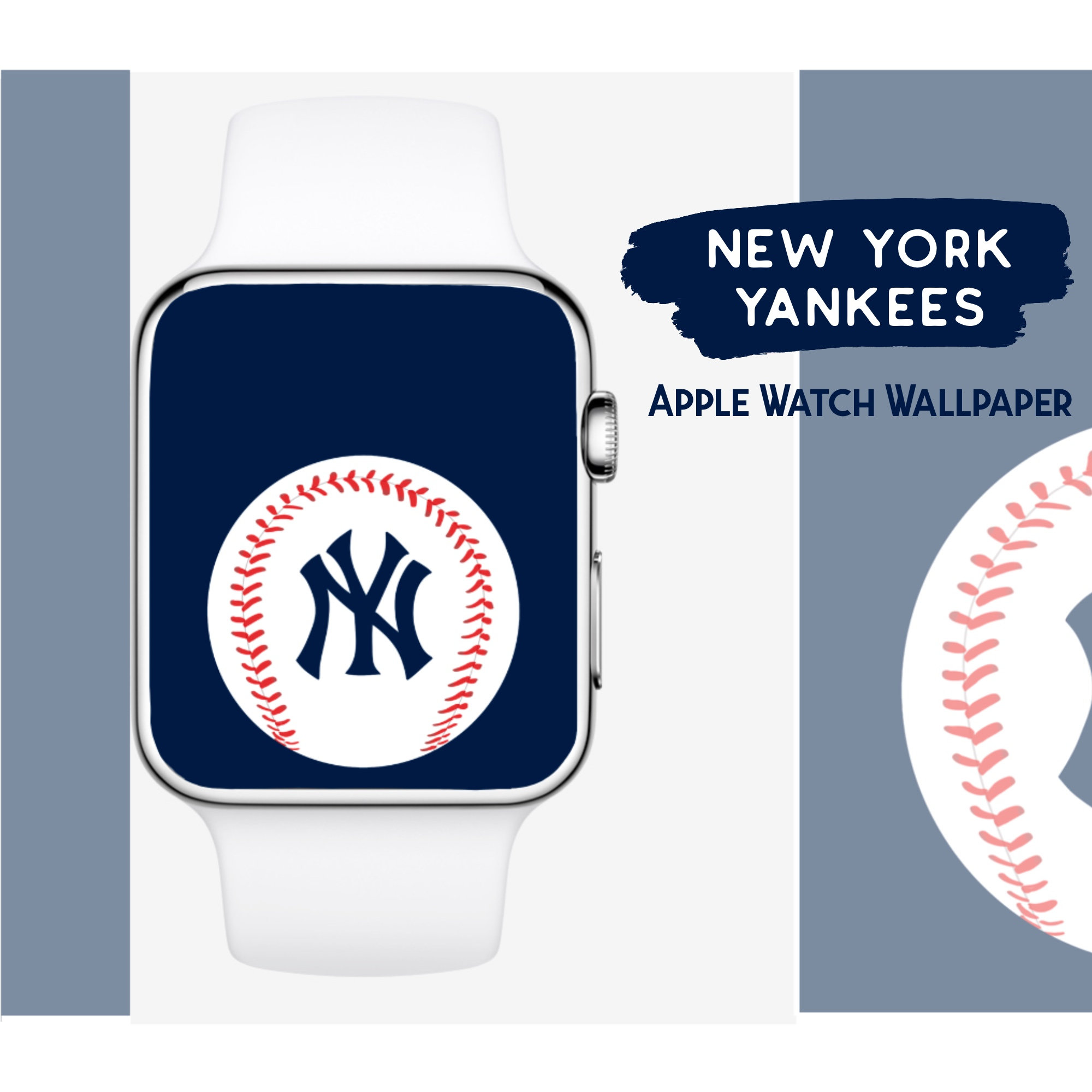 Brown New York Yankees Leather Apple Watch Band