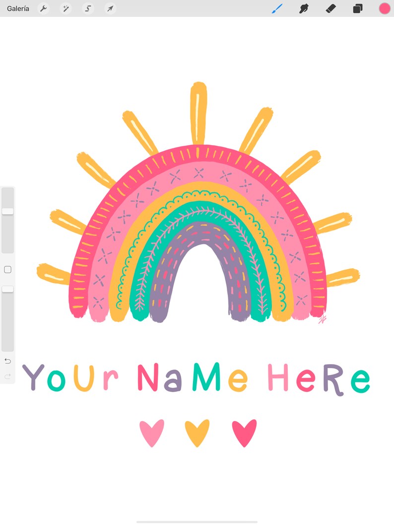 Rainbow Name Print Personalized Girl Printable Nursery Wall Etsy