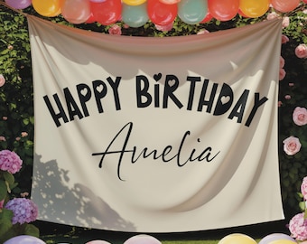 Banner de cumpleaños de tela personalizado: Fondo personalizado para fiesta infantil