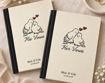 Vow Books Personalized His and Her Vow Books Custom Wedding Vow Book Gift for Bride and Groom