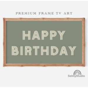 Samsung Frame TV Art, Boho Retro Happy Birthday, Frame Tv Happy Birthday Art, Digital Download, Art for Samsung Frame Tv