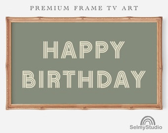 Retro Boho Happy Birthday Samsung Frame TV Art (Digital Download)