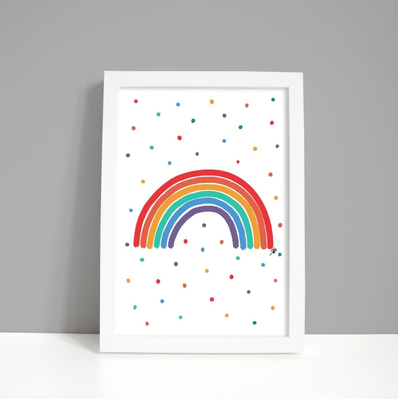 Rainbow print rainbow printable rainbow wall art nursery Etsy