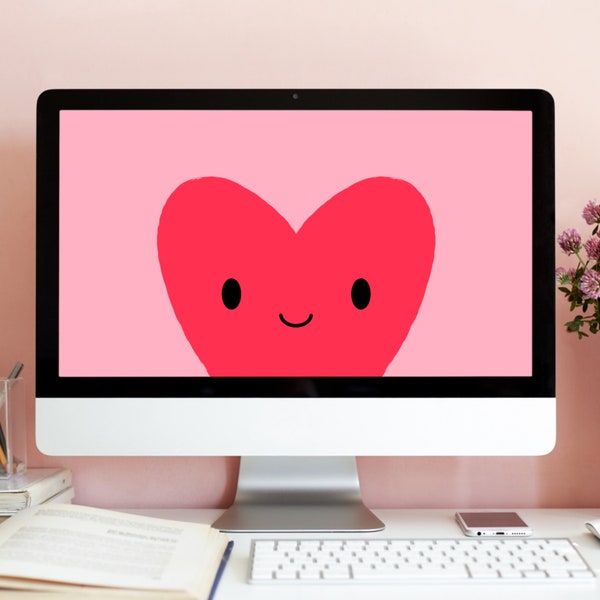 Kawaii Wallpaper, Cute Desktop Wallpaper,Desktop Wallpaper, Kawaii Pink Desktop Background, Cute and charming Wallpaper, Digital Download