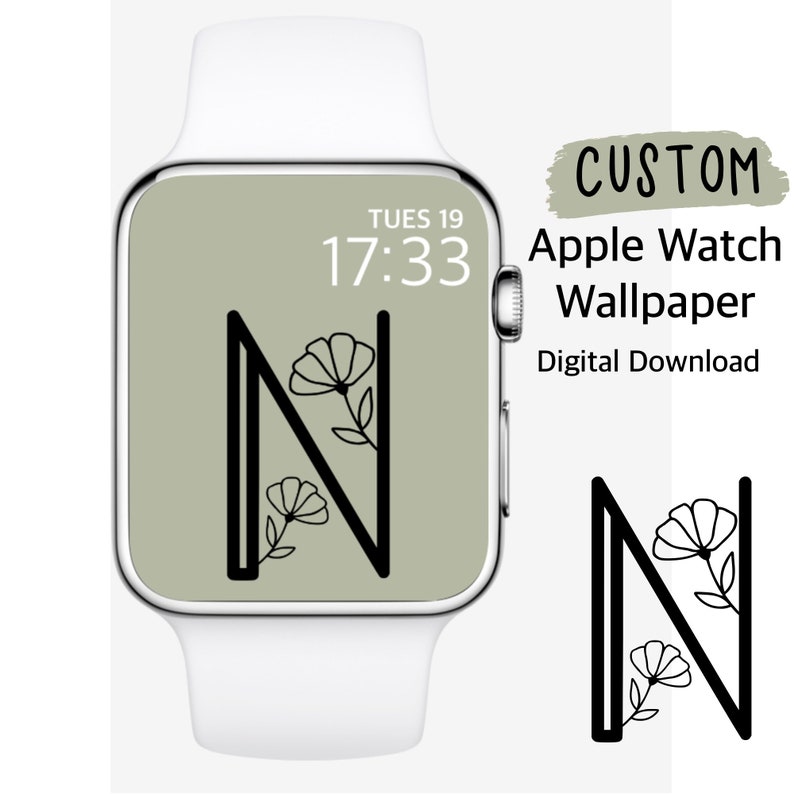 Apple Watch Face Wallpaper Monogram Apple Watch Wallpaper Etsy