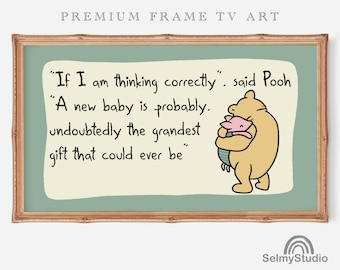 Cornice per TV Samsung con motivo Baby Shower di Winnie the Pooh (download digitale)