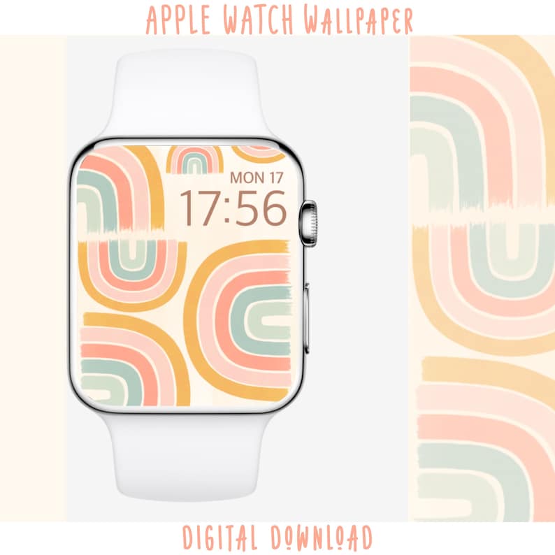 RAINBOW Apple Watch Face Wallpaper Boho Rainbow Apple Watch Etsy