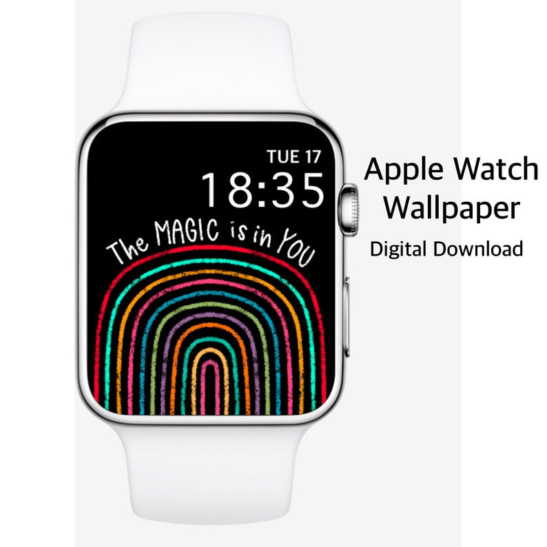 Apple Watch Face Rainbow Apple Watch Wallpaper Rainbow Apple | Etsy