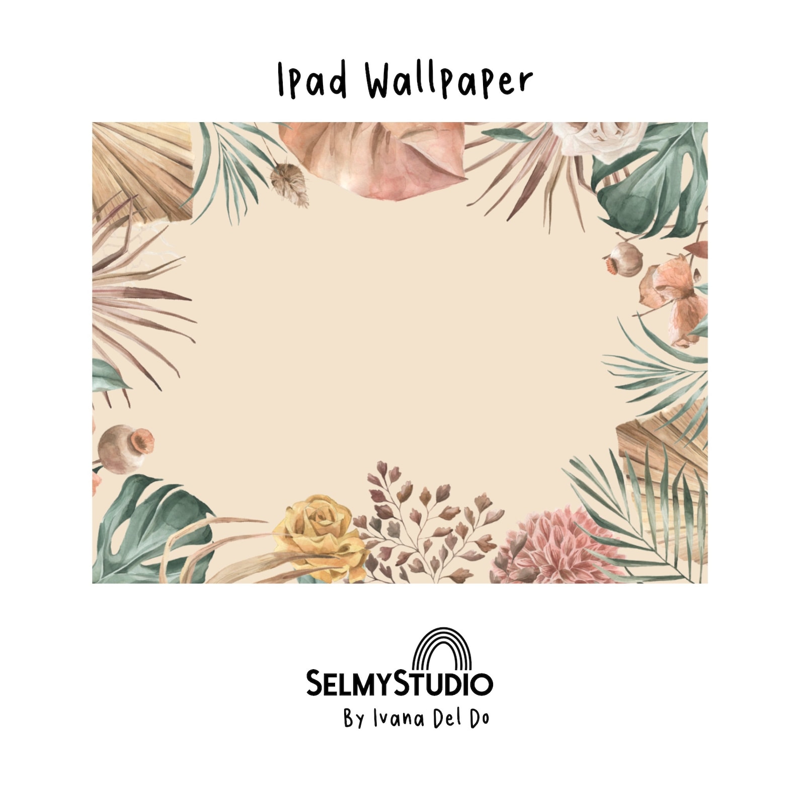 Ipad Wallpaper Floral Ipad Wallpaper Watercolor Ipad Etsy