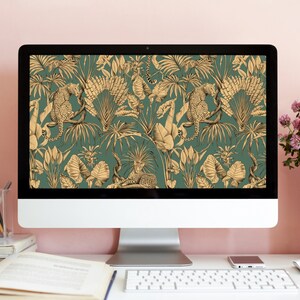 LEOPARD DESKTOP WALLPAPER Animal Print Desktop Background Aesthetic Computer Wallpaper Laptop Leopard wallpaper