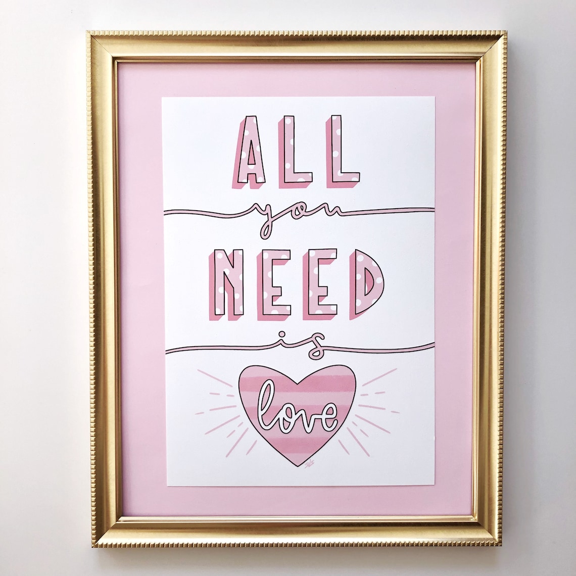 All you need is love print. Love printable. Love wall art Etsy