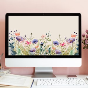 Wildflower Desktop Wallpaper Floral Computer Background Spring Laptop Wallpaper Instant Download