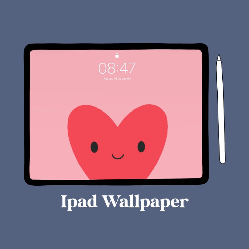 Cute Ipad Wallpaper Cute Heart Ipad Wallpaper Pink Ipad Etsy
