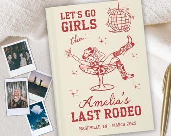 BACHELORETTE PARTY BOOK Custom Last Rodeo Bachelorette Party Coastal Cowgirl Bachelorette Guest Book Scrapbook Decorations Nashville Bach