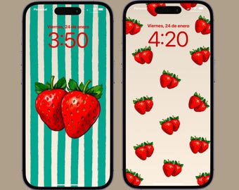 Strawberry Wallpaper Instant Digital Download