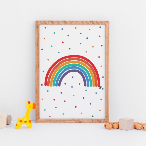 Rainbow Print Rainbow Printable Rainbow Wall Art Nursery Etsy