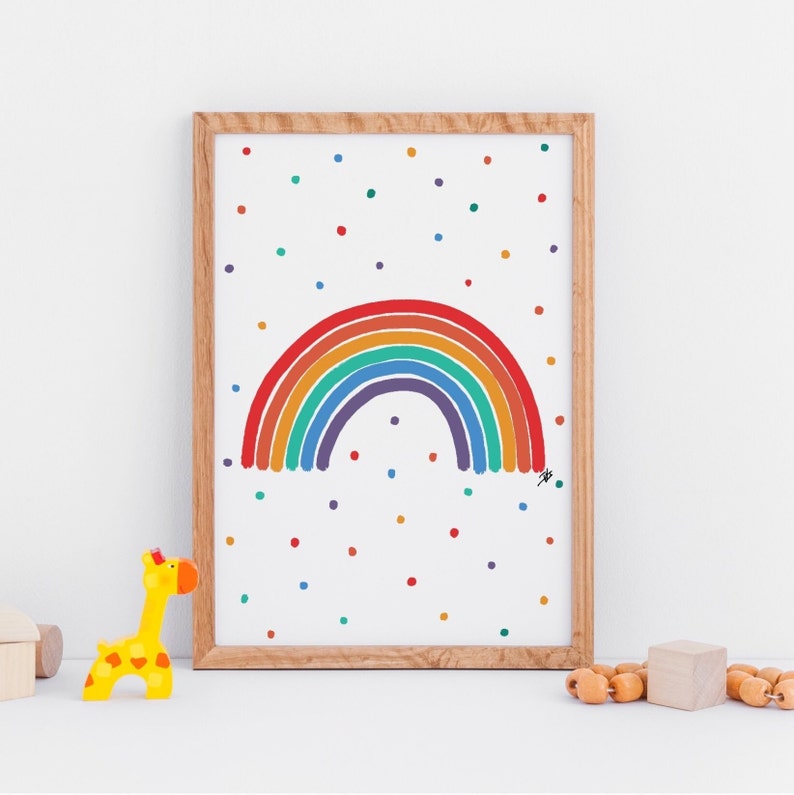 Rainbow print rainbow printable rainbow wall art nursery Etsy