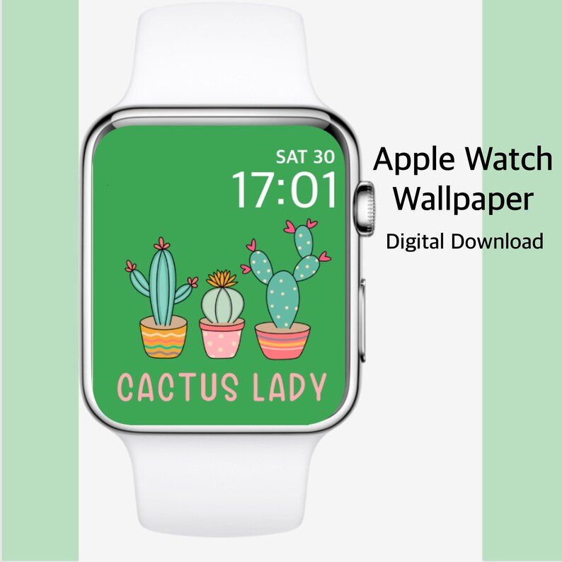 Apple WATCH WALLPAPER Cactus Lady Digital Download JPG Etsy