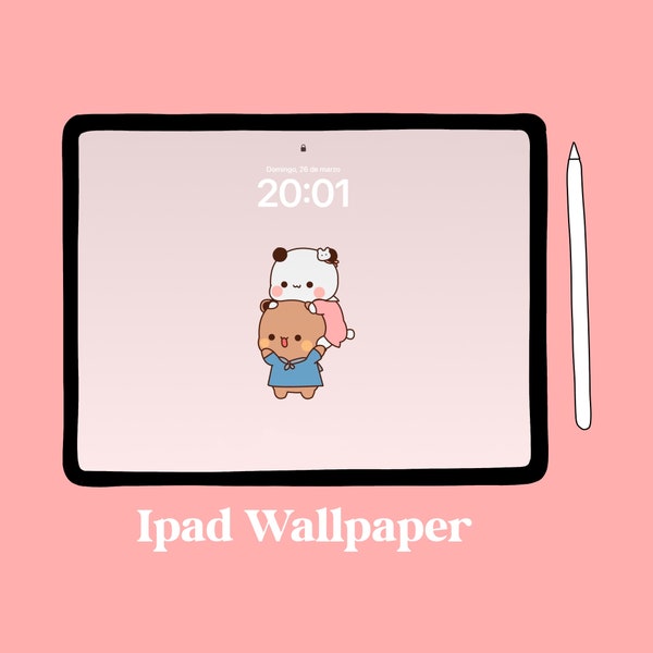 IPad wallpaper kawaii, cute Ipad wallpaper, pink iPad background kawaii aesthetic, kawaii wallpaper, digital daownload.
