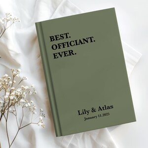 WEDDING OFFICIANT BOOK Custom Officiant Notebook Wedding Gift for Officiant Gift Reverend Gift Officiant Journal Wedding Pastor Gift Ideas