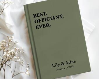 WEDDING OFFICIANT BOOK Custom Officiant Notebook Wedding Gift for Officiant Gift Reverend Gift Officiant Journal Wedding Pastor Gift Ideas