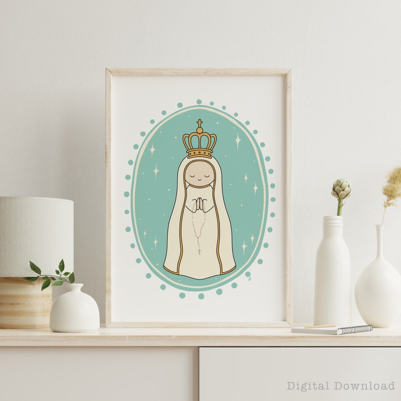 Fatima Virgin of Fatima Catholic Gift Catholic Wall Art Etsy