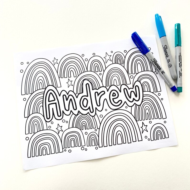 Personalized COLORING PAGE Name Coloring Page Kids Coloring - Etsy
