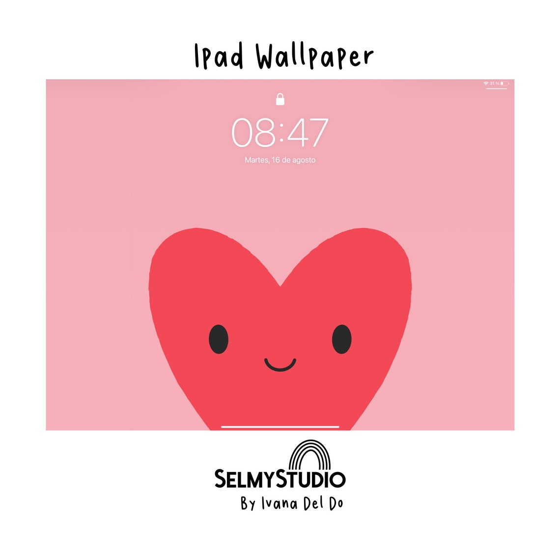 Cute Ipad Wallpaper Cute Heart Ipad Wallpaper Pink Ipad Etsy