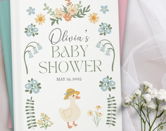 SILLY GOOSE BABY Shower Guest Book Sign In Gender Neutral Boy Girl Baby Shower Decorations Baby Journal Memory Book Guestbook Keepsake Gift