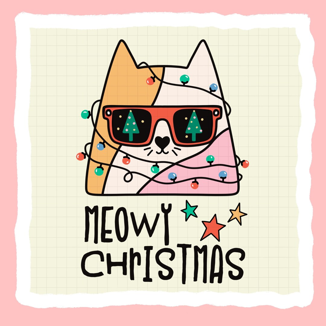 MEOWY CHRISTMAS PNG, Christmas Cat Png, Cat Png, Cat Lovers Png