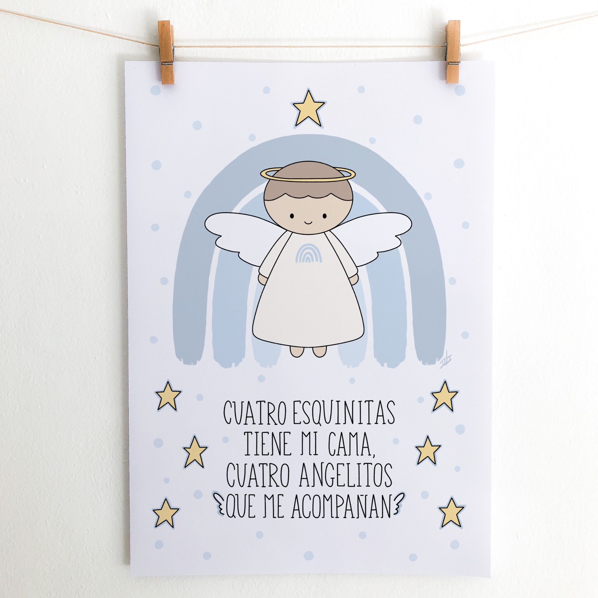 Angel de la Guarda .Guardian angel prayer in Spanish Etsy