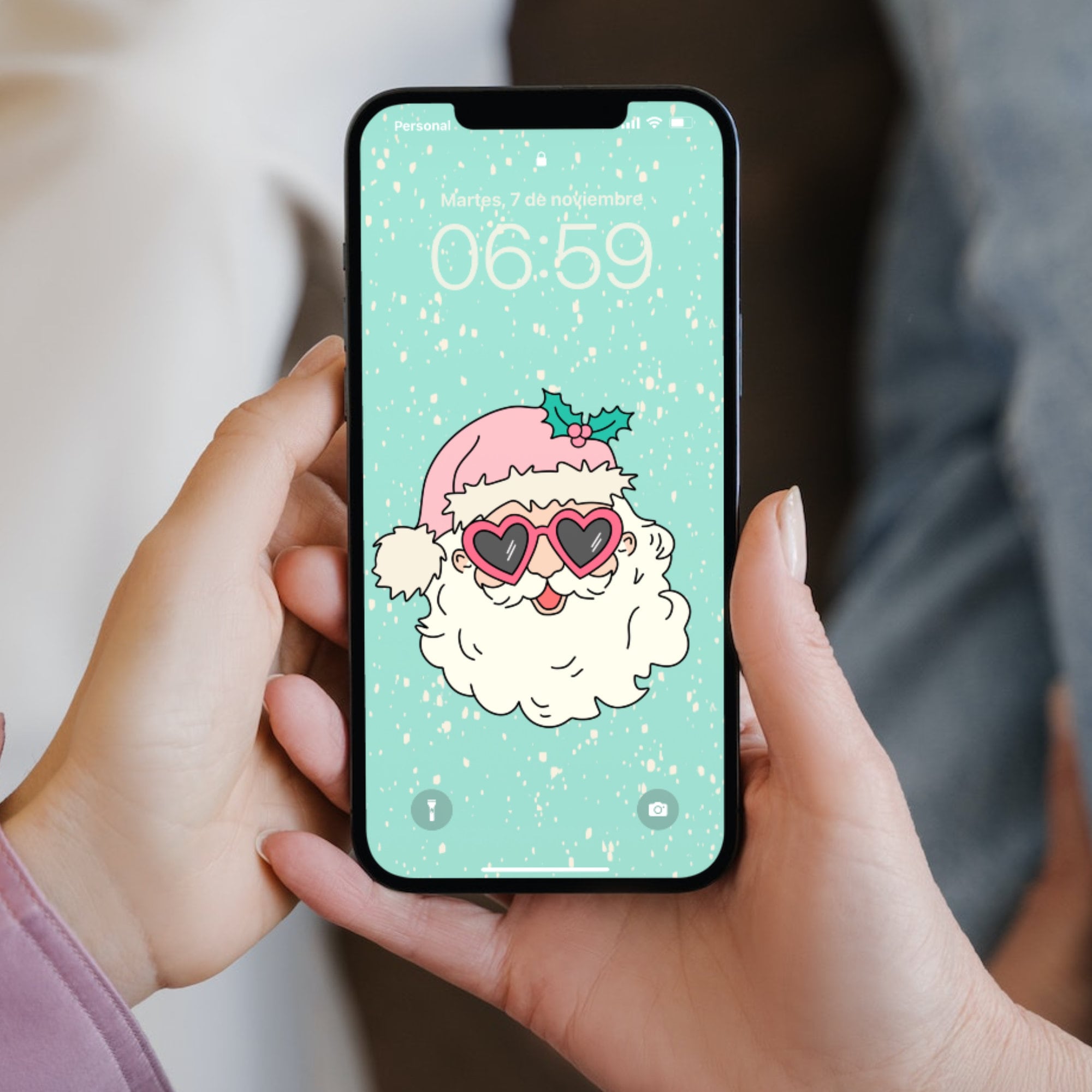 Conjunto de 2 fondos de pantalla del teléfono de Navidad Fondo estético  rosa Fondo de pantalla de invierno Linda pantalla del teléfono de Santa,  Descarga instantánea - Etsy México, image size:2000x2000