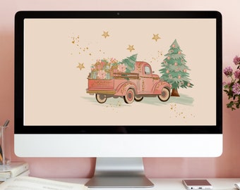 Christmas Desktop Wallpaper, MacBook Christmas Wallpaper, Holiday Desktop Background, Vintage Christmas Wallpaper