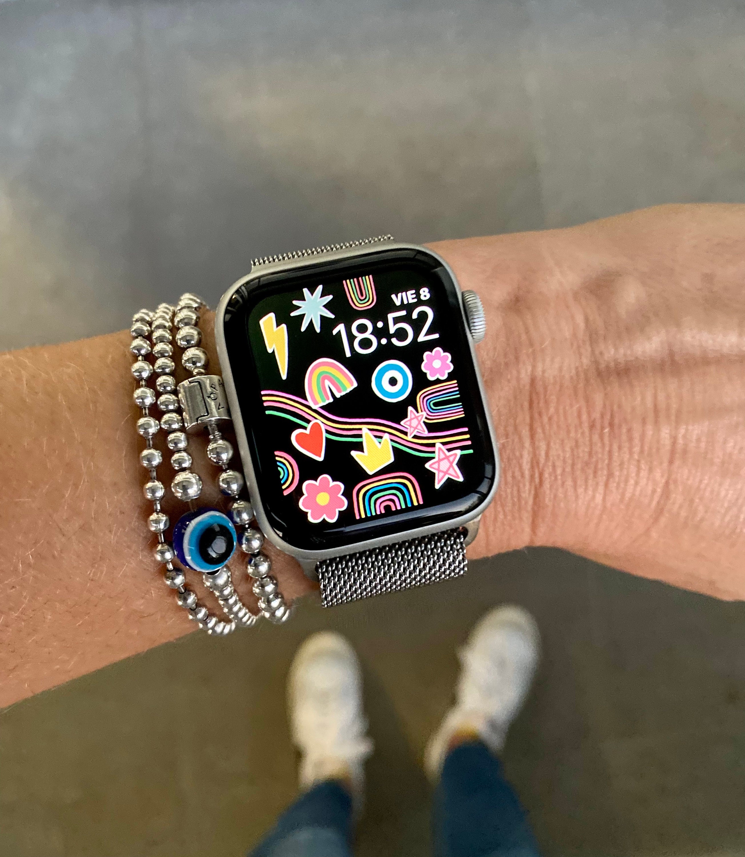 レインボー Apple Watch 壁紙、手描きデジタルダウンロード - Etsy 日本